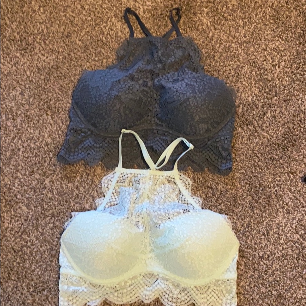 PINK High Neck lace bralettes